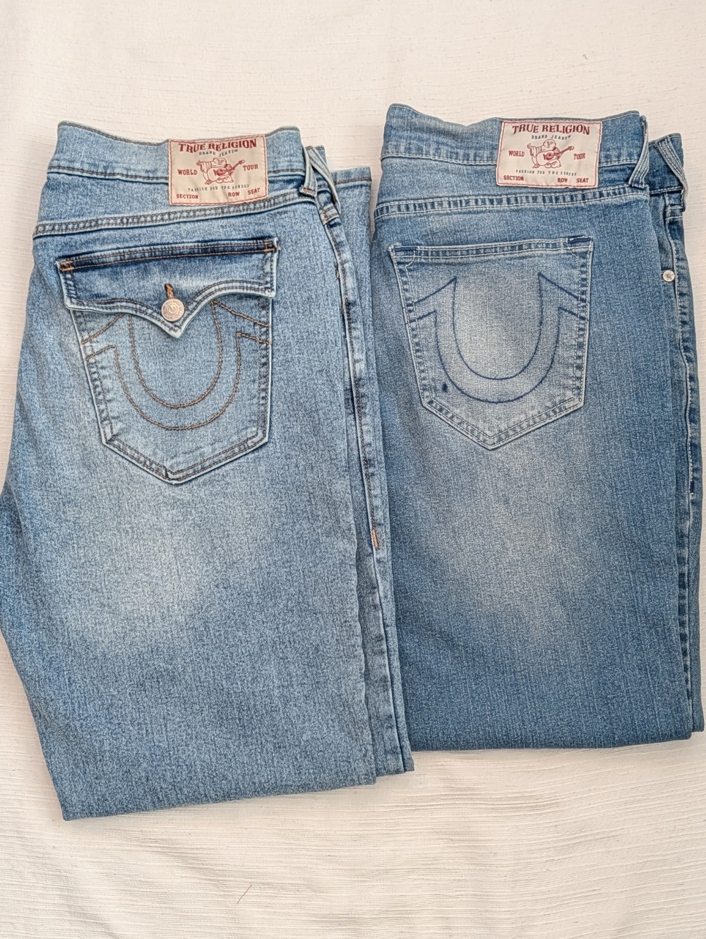 2 Pairs Of True Religion Geno Relaxed Slim Denim Jeans Men Sz 36